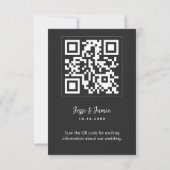 Code QR Modèle photo noir et blanc Enregistrer la  (Dos)