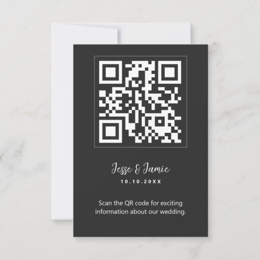 Code QR Modèle photo noir et blanc Enregistrer la  (Dos)