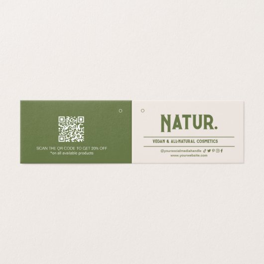 Code QR moderne botanique Plié Carte de balise Han (Outside Unfolded)
