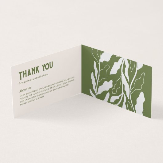 Code QR moderne botanique Plié Carte de balise Han (Inside)