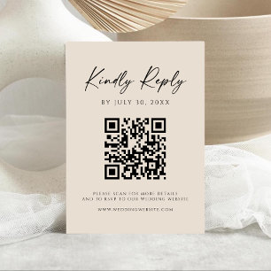 Code QR moderne   Carte de réponse RSVP pour site 