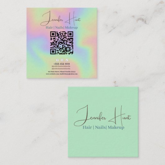 Code QR moderne Carte de visite des médias sociaux (Devant / Derrière)