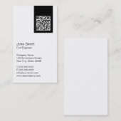 Code QR moderne Carte de visite du génie civil (Devant / Derrière)