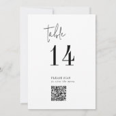 Code QR moderne chic noir et blanc Numéro de table (Dos)