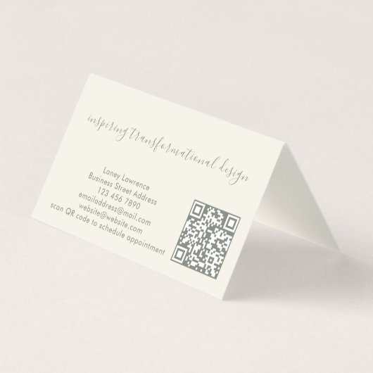 Code QR Moderne Élégant Script Sage Professionnel (Back)