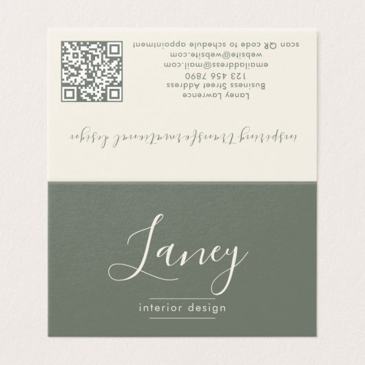 Code QR Moderne Élégant Script Sage Professionnel (Outside Unfolded)