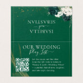 Code QR moderne Emerald Green Mariage Rose (Outside Unfolded)