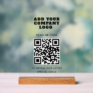 Code QR moderne et logo d'entreprise minimaliste