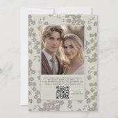 Code QR moderne Floral Digital Faire-part de maria (Dos)