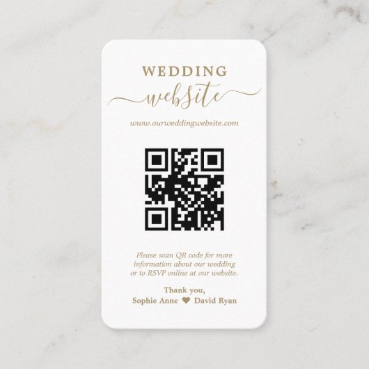 Code QR moderne Mariage photo Carte de visite de s (Devant)