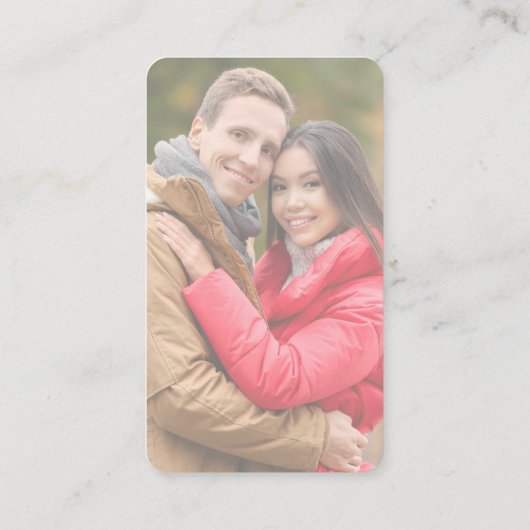 Code QR moderne Mariage photo Carte de visite de s (Dos)