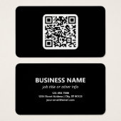 Code QR moderne modifiable | Blanc noir ou toute c (Devant & derrière)