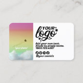 Code QR moderne noir blanc Carte de visite arc-en- (Dos)