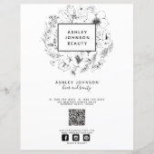 Code QR moderne noir blanc Spa 3 Services Menu (Dos)
