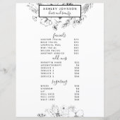 Code QR moderne noir blanc Spa 3 Services Menu (Devant)