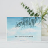 Code QR moderne Ocean Blue Beach Wedding Carte RSV (Debout devant)