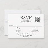 Code QR moderne Ocean Blue Beach Wedding Carte RSV (Dos)