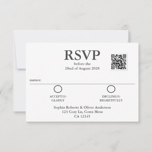 Code QR moderne Ocean Blue Beach Wedding Carte RSV (Dos)