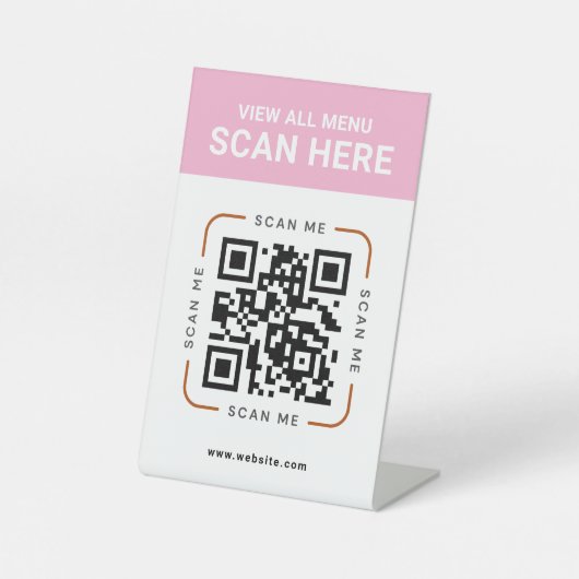 Code QR moderne | Panneau de table de menu numériq (Recto)