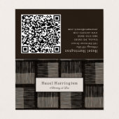 Code QR moderne plié Carte de visite noir gris (Extérieur déplié)