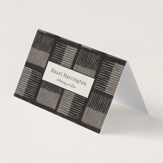 Code QR moderne plié Carte de visite noir gris (Devant)