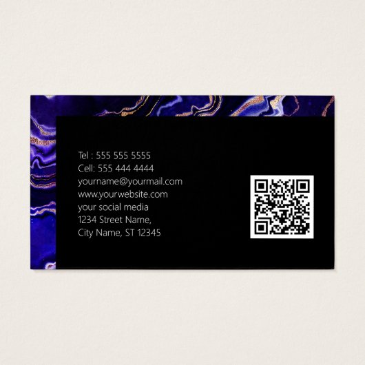 Code QR moderne Professional Purple Black Geode (Dos)