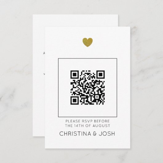 Code QR moderne RSVP Faire-part de mariage en lign (Devant / Derrière)