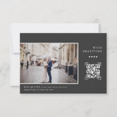 Code QR moderne simple | Merci photo mariage (Devant)