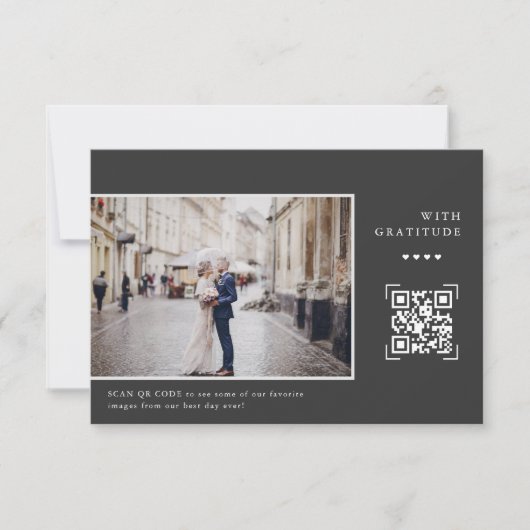 Code QR moderne simple | Merci photo mariage (Devant)