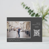 Code QR moderne simple | Merci photo mariage (Debout devant)