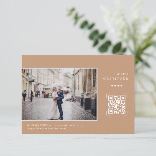 Code QR moderne simple | Merci photo mariage (Debout devant)