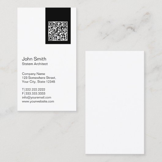 Code QR moderne System Architect Carte de visite (Devant / Derrière)
