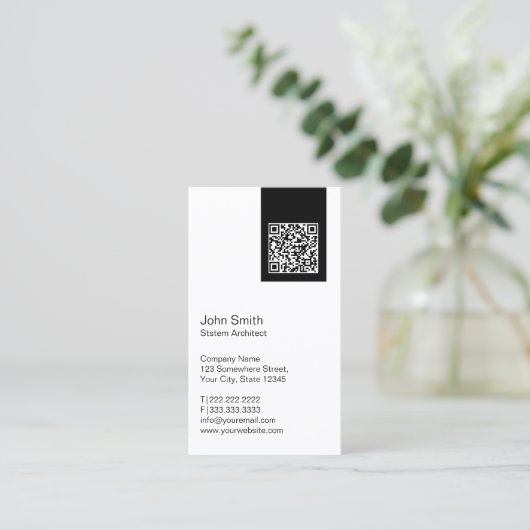 Code QR moderne System Architect Carte de visite (Debout devant)