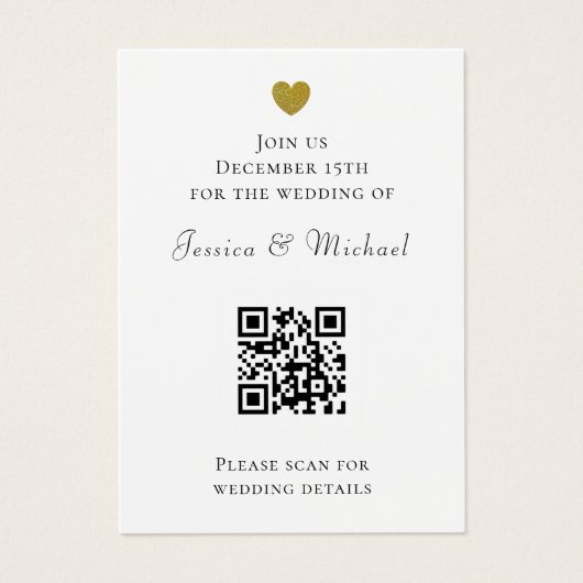 Code QR moderne tout en un Faire-part de mariage b (Devant)