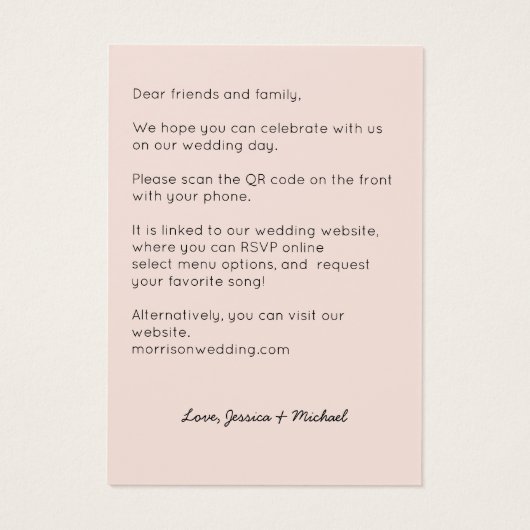 Code QR moderne tout en un Faire-part de mariage B (Dos)