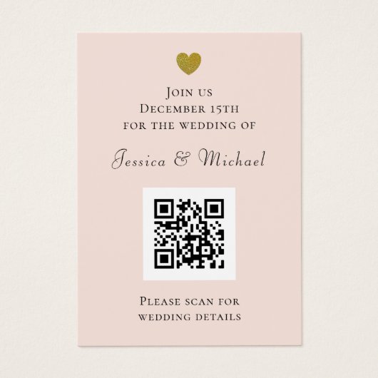 Code QR moderne tout en un Faire-part de mariage B (Devant)