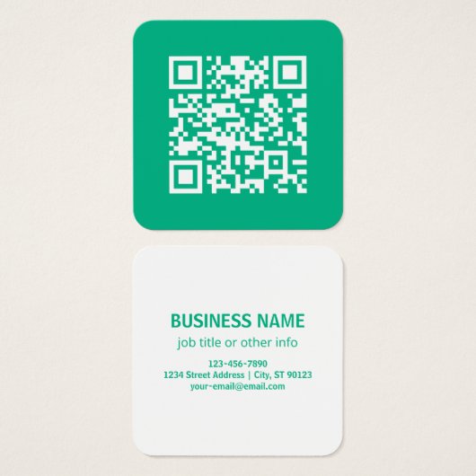 Code QR modifiable Générez le vôtre | Vert sarcel (Devant & derrière)