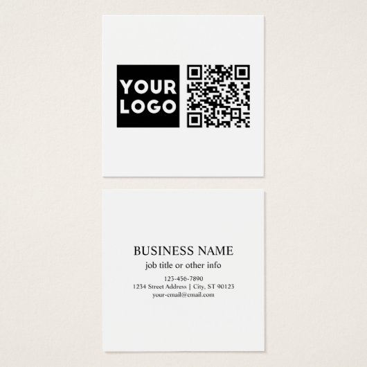 Code QR modifiable & Votre logo ou image d'entrepr (Devant & derrière)