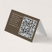 Code QR neutre Plié Carte de visite Brown Tan (Dos)