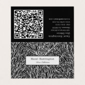 Code QR noir blanc Abstrait Cartes de visite pliés (Extérieur déplié)