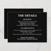 Code QR noir - blanc Détails Mariage Carte de boît (Devant / Derrière)