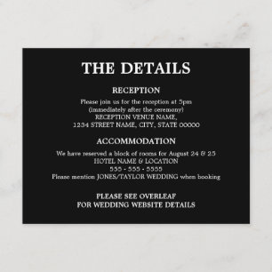 Code QR noir - blanc Détails Mariage Carte de boît