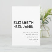 Code QR noir blanc Faire-part de mariage avec RSVP (Debout devant)