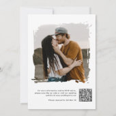 Code QR noir blanc Faire-part de mariage avec RSVP (Dos)