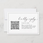 Code QR noir et blanc Mariage Cartes RSVP (Devant)