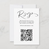 Code QR noir et blanc moderne Mariage RSVP (Devant)