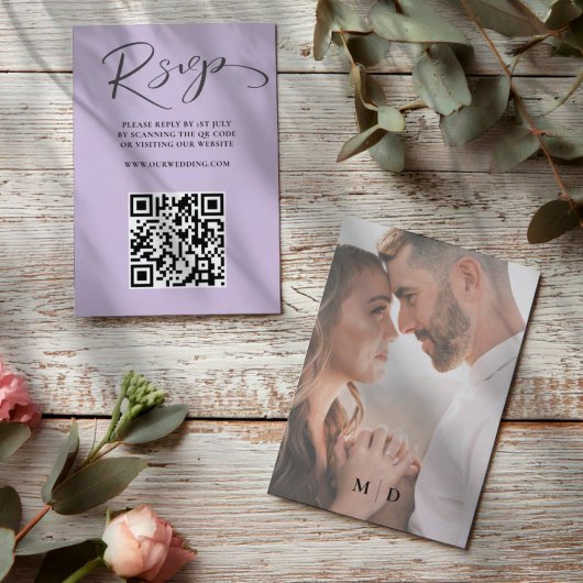 Code QR noir et blanc moderne Mariage RSVP