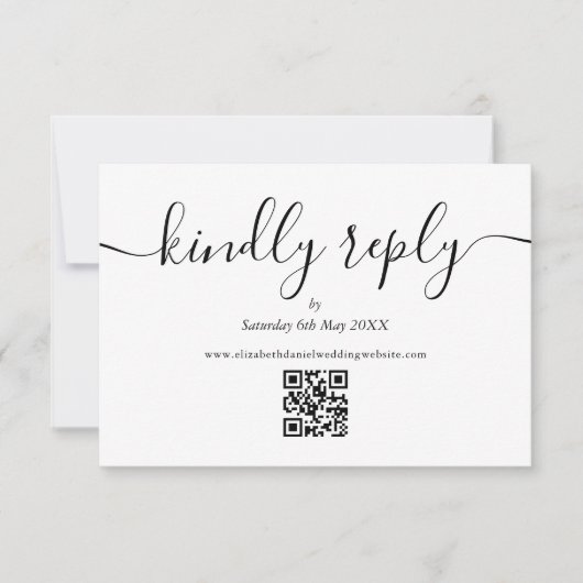 Code QR noir et blanc Script Réponse aimable Maria (Devant)