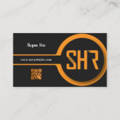Code QR noir et orange Cartes de visite 28 (Dos)