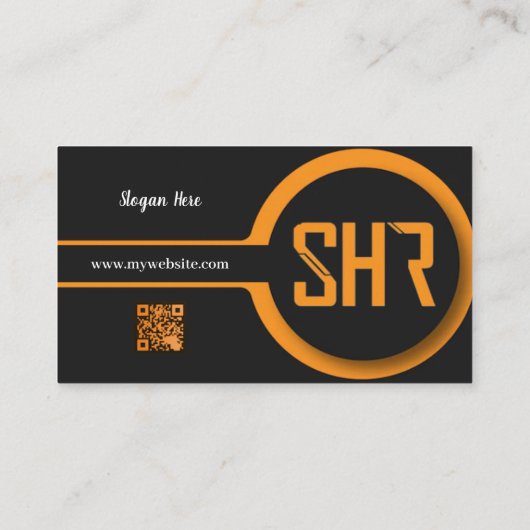 Code QR noir et orange Cartes de visite 28 (Dos)